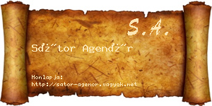 Sátor Agenór névjegykártya